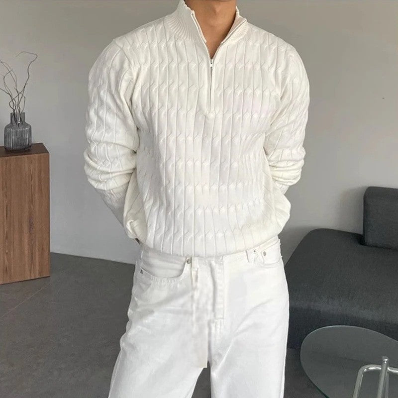 Iago® | Cable-knit Half-Zip Sweater