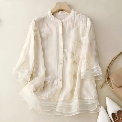 Laird® | Lightweight Cotton Embroidered Blouse
