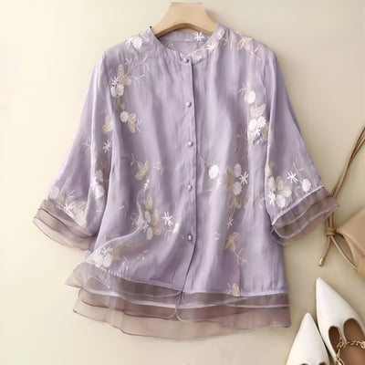 Laird® | Lightweight Cotton Embroidered Blouse
