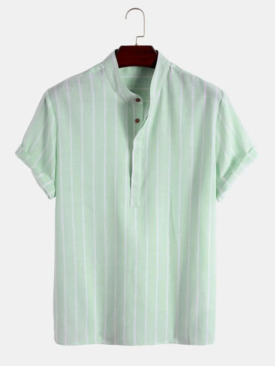 Zavier | Elegant Short Sleeved Striped Shirt