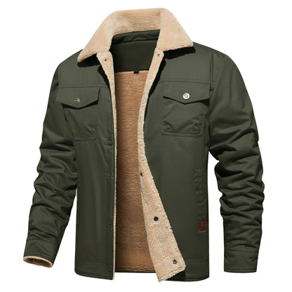 Frederick® | Autumn Winter Men's Jacket Casual Warm Fleece Black
