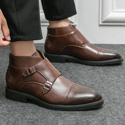 Eduardo® | Leather Boots With Double Monk Belt