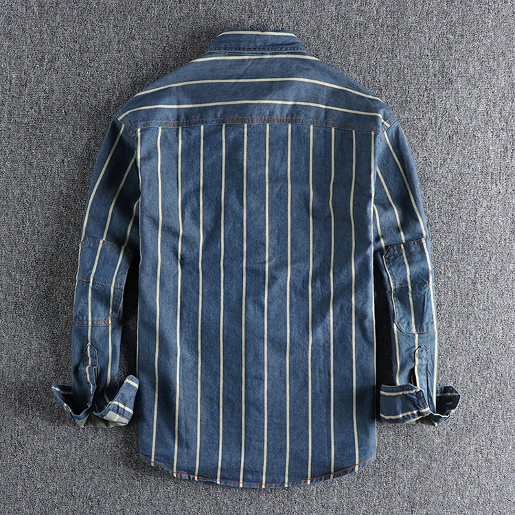 Clive® | Trendy Striped Denim Shirt