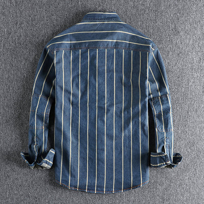 Clive® | Trendy Striped Denim Shirt
