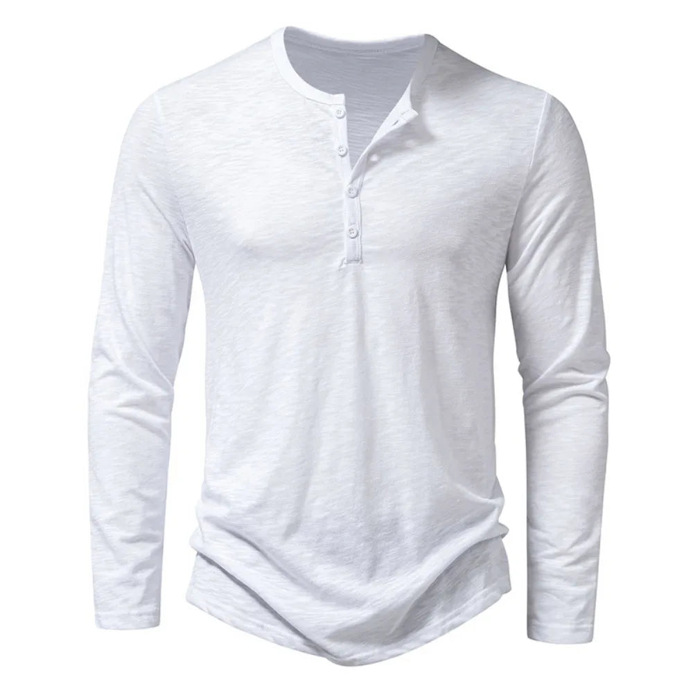 Larry | Long Sleeved Cotton Polo Shirt