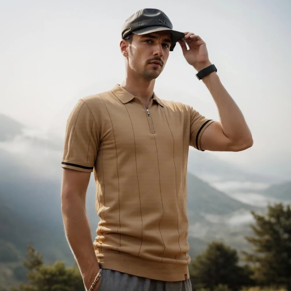 Ignatius | Zip-up polo shirt