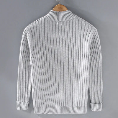 Ferrán | Men's classic ribbed knit cardigan with zip