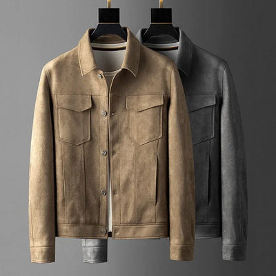 Garland® | Men's Autumn Winter Slim Fit Chamois Leather Jacket