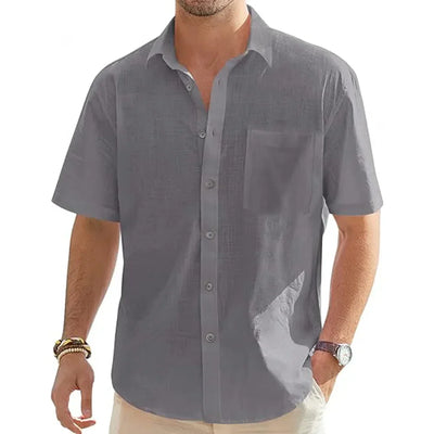 Thomas | Cotton Linen Short-Sleeved Shirt