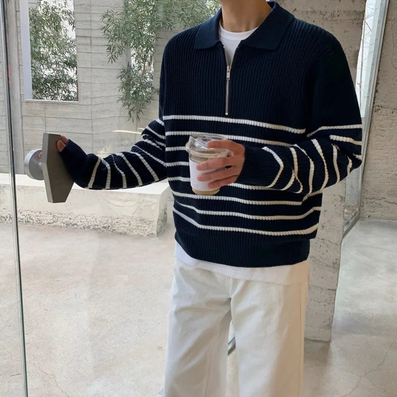 Herbert® | Modern Striped Knitted Sweater For Men: Stylish And Comfortable
