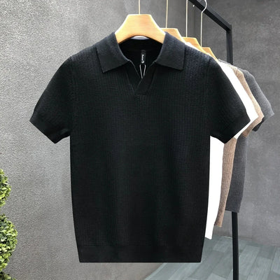 Caleb | Breathable Knitted Polo Shirt