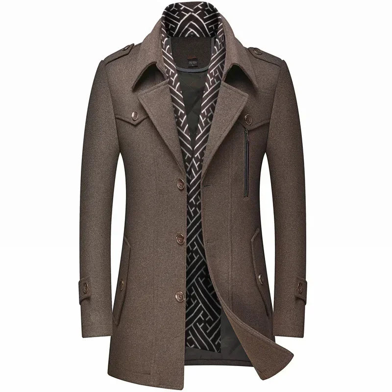 Fénix | Slim men's coat with modern interior pattern