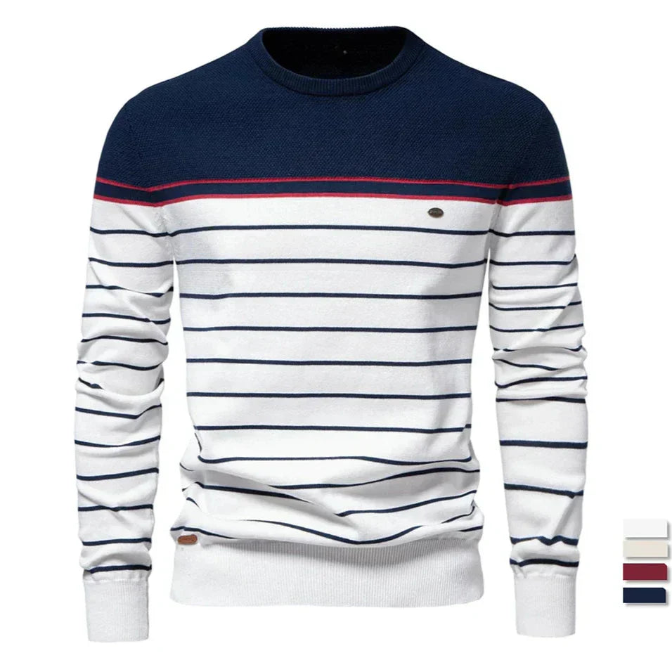 Emeterio® | Striped Cotton Sweater For Men