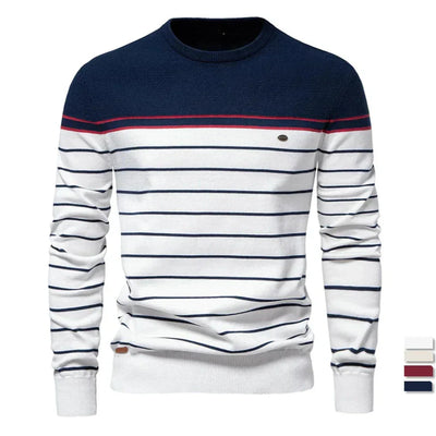 Emeterio® | Striped Cotton Sweater For Men