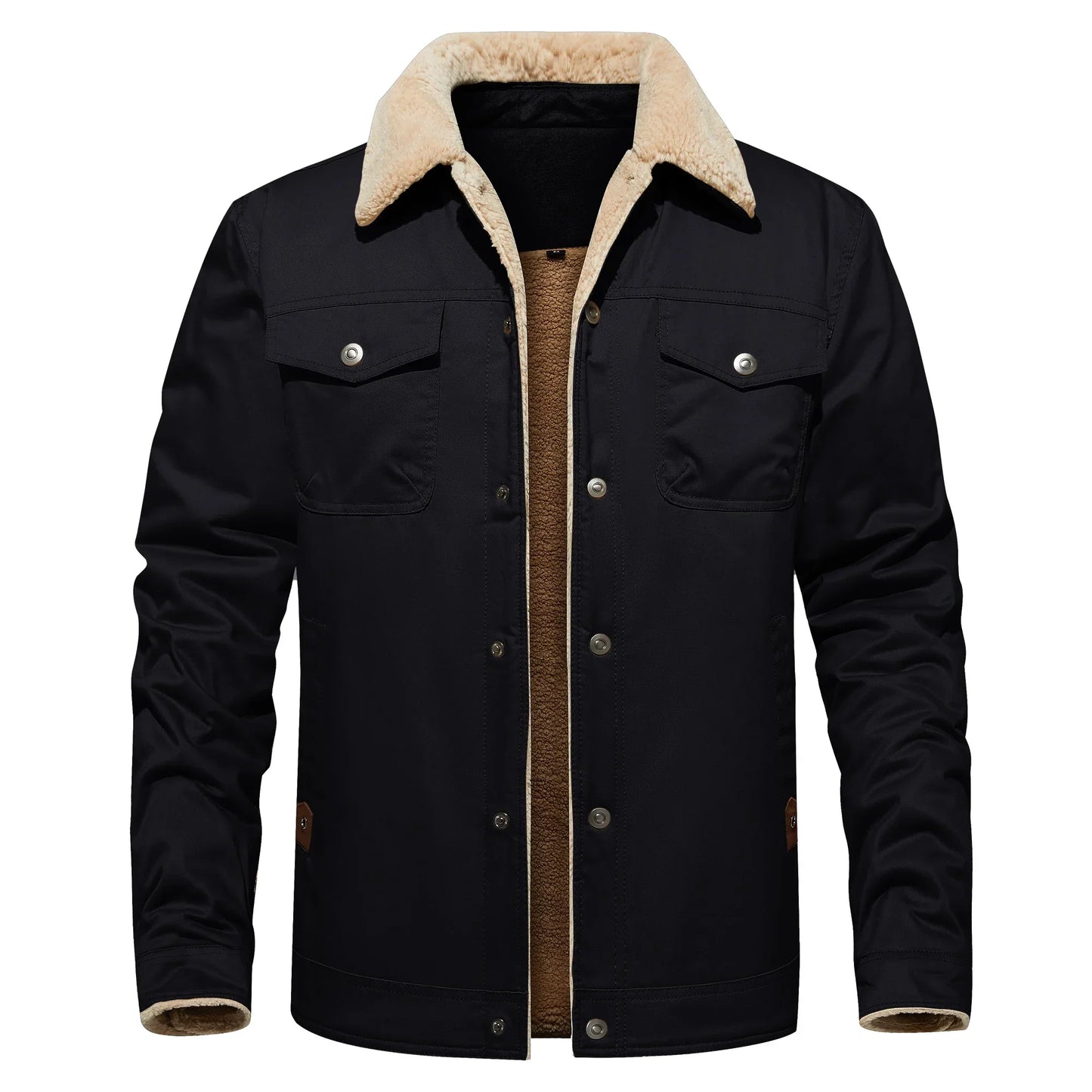 Frederick® | Autumn Winter Men's Jacket Casual Warm Fleece Black