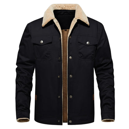 Frederick® | Autumn Winter Men's Jacket Casual Warm Fleece Black
