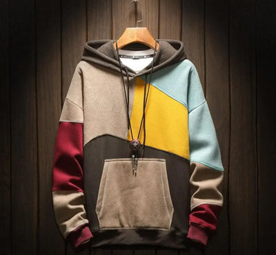 Kian | Bold color-block casual hoodie for men