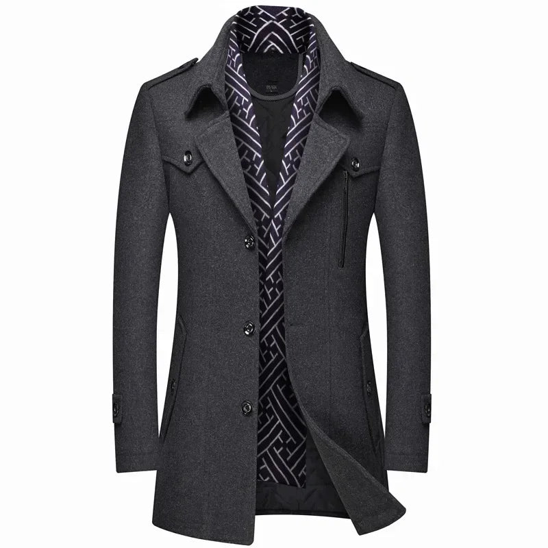 Fénix | Slim men's coat with modern interior pattern