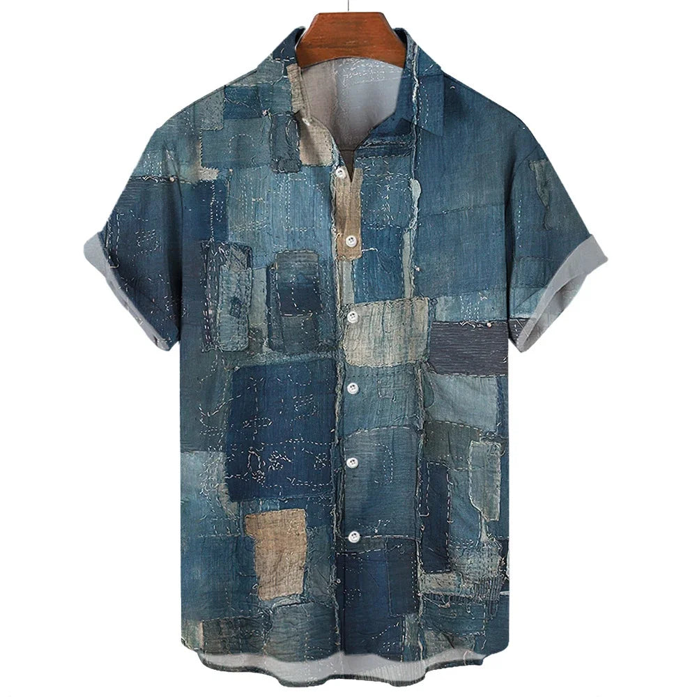 Derek® | Geometrisch Patchwork Shirt