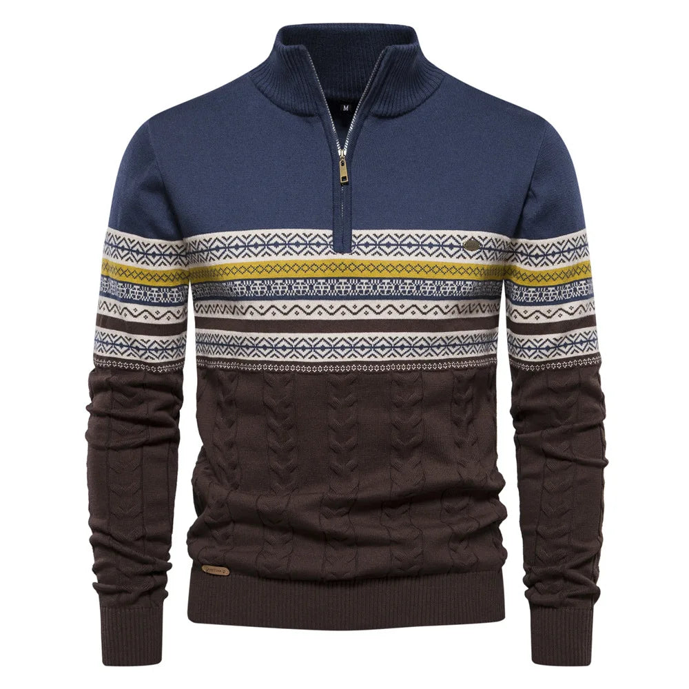 Adrian® | Fair Isle Half Zip Sweater