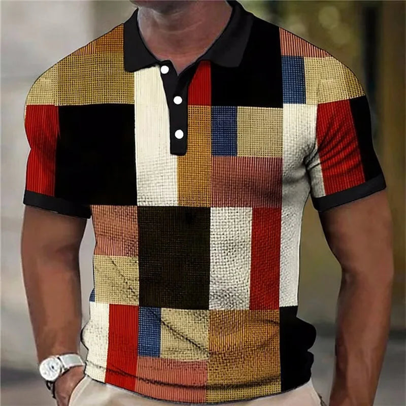 Heron | Multicolored plaid polo shirt