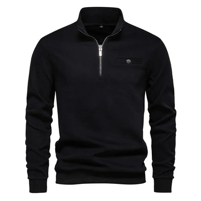 Donato® | Lightweight Zip-Neck Sweater With Social Pocket