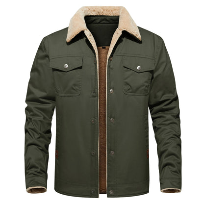 Frederick® | Autumn Winter Men's Jacket Casual Warm Fleece Black