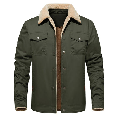 Frederick® | Autumn Winter Men's Jacket Casual Warm Fleece Black