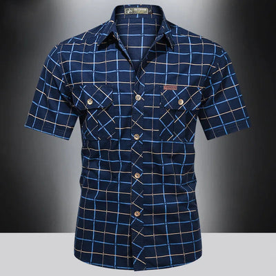 Olin | Elegant short-sleeved plaid shirt