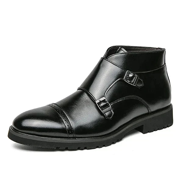 Carl | Leather Boots With Buckle Closure