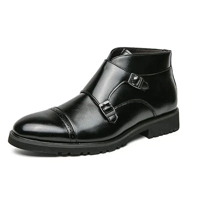 Carl | Leather Boots With Buckle Closure