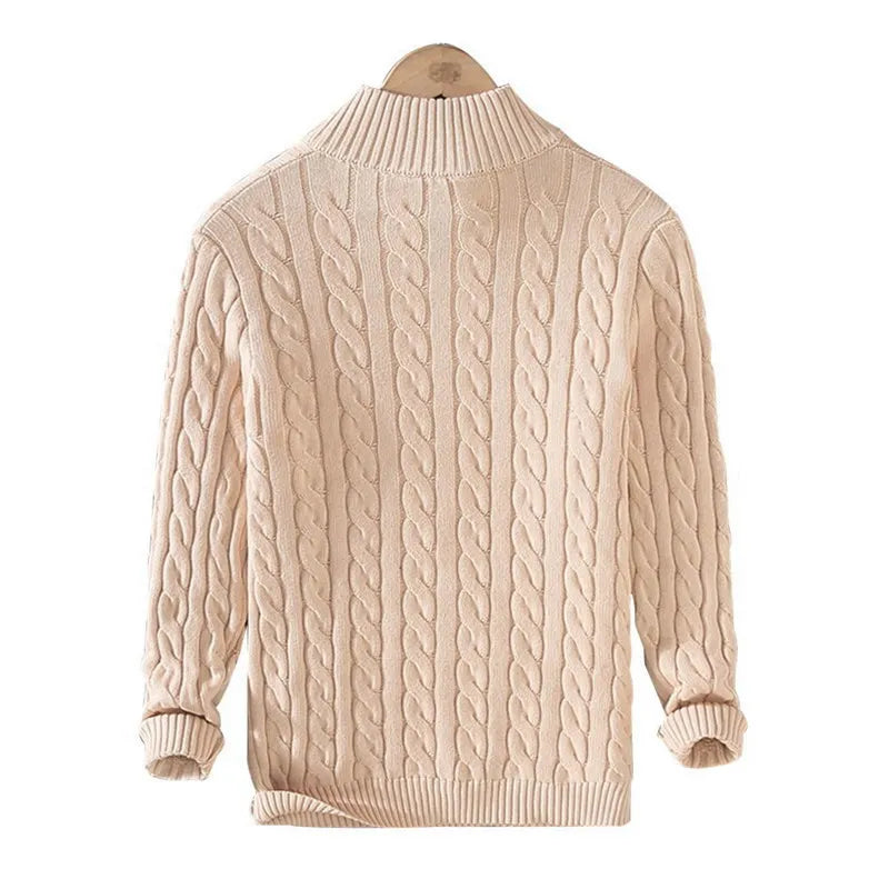 Denholm® | Knitted Cotton Pullovers With Stand-Up Collar