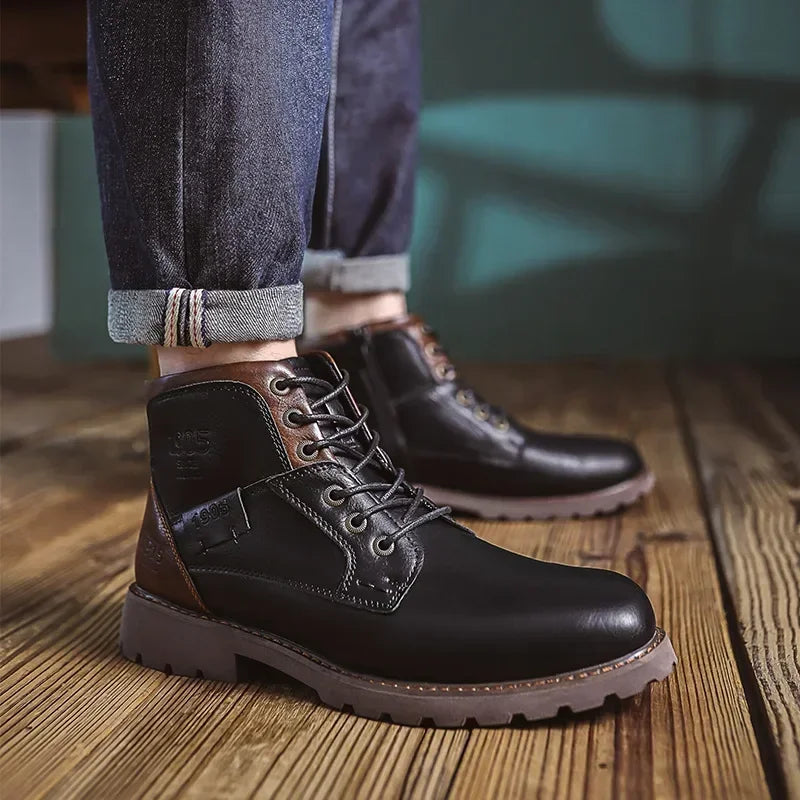 Lucas® | Leather Casual Boots In British Style