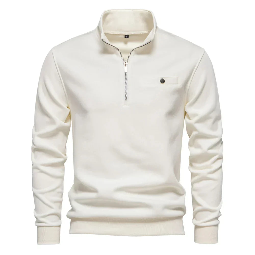 Donato® | Lightweight Zip-Neck Sweater With Social Pocket
