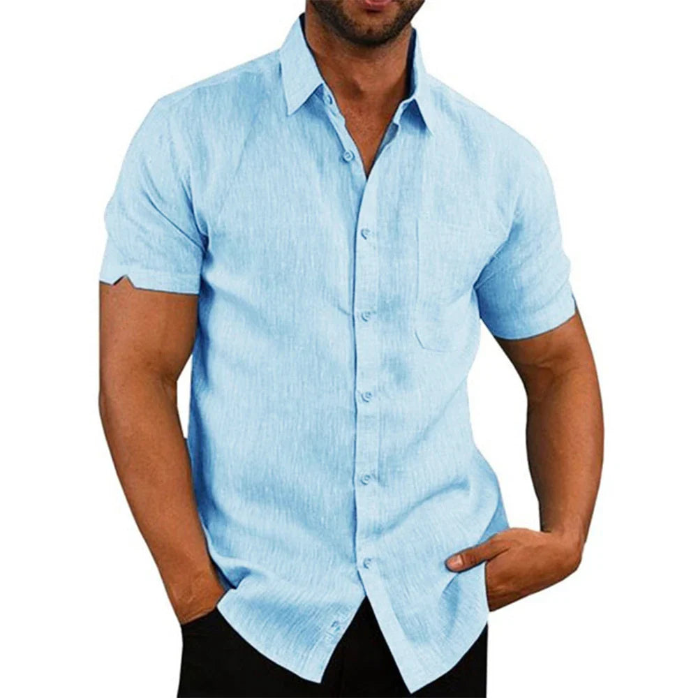 Timothy | Cotton Linen Short-Sleeved Shirt