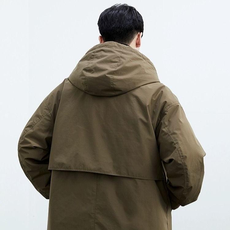 Idán | Hooded trench coat for men in plus size