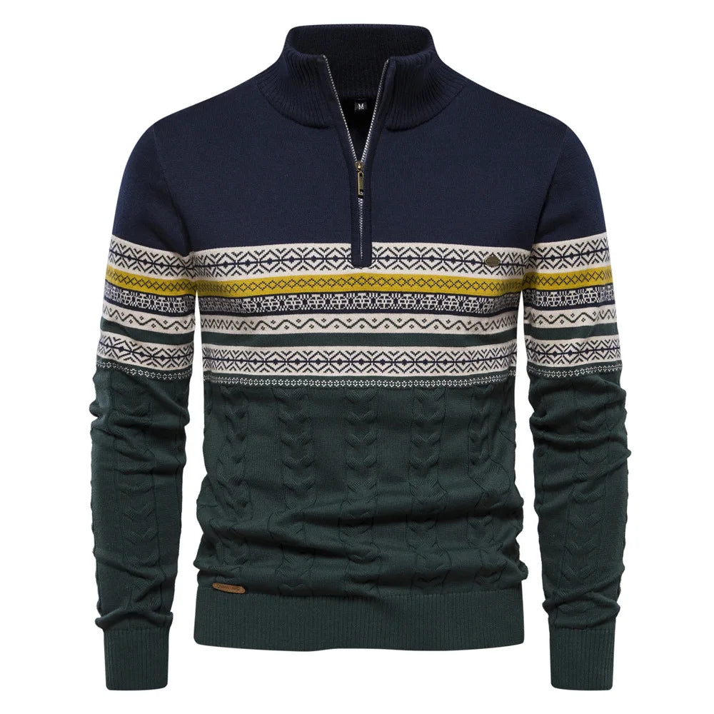 Adrian® | Fair Isle Half Zip Sweater