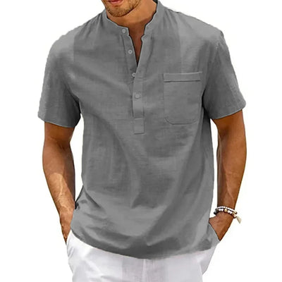 Trent® | Henley Linen And Cotton Shirt