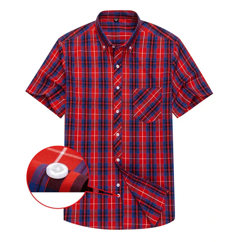 Mason | Cotton Short Sleeved Checkered Shirt