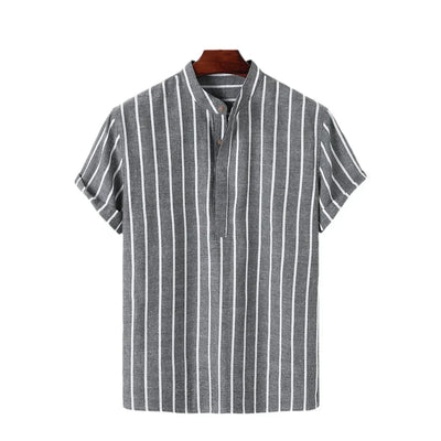 Zavier | Elegant Short Sleeved Striped Shirt