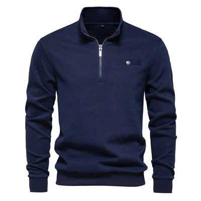 Donato® | Lightweight Zip-Neck Sweater With Social Pocket