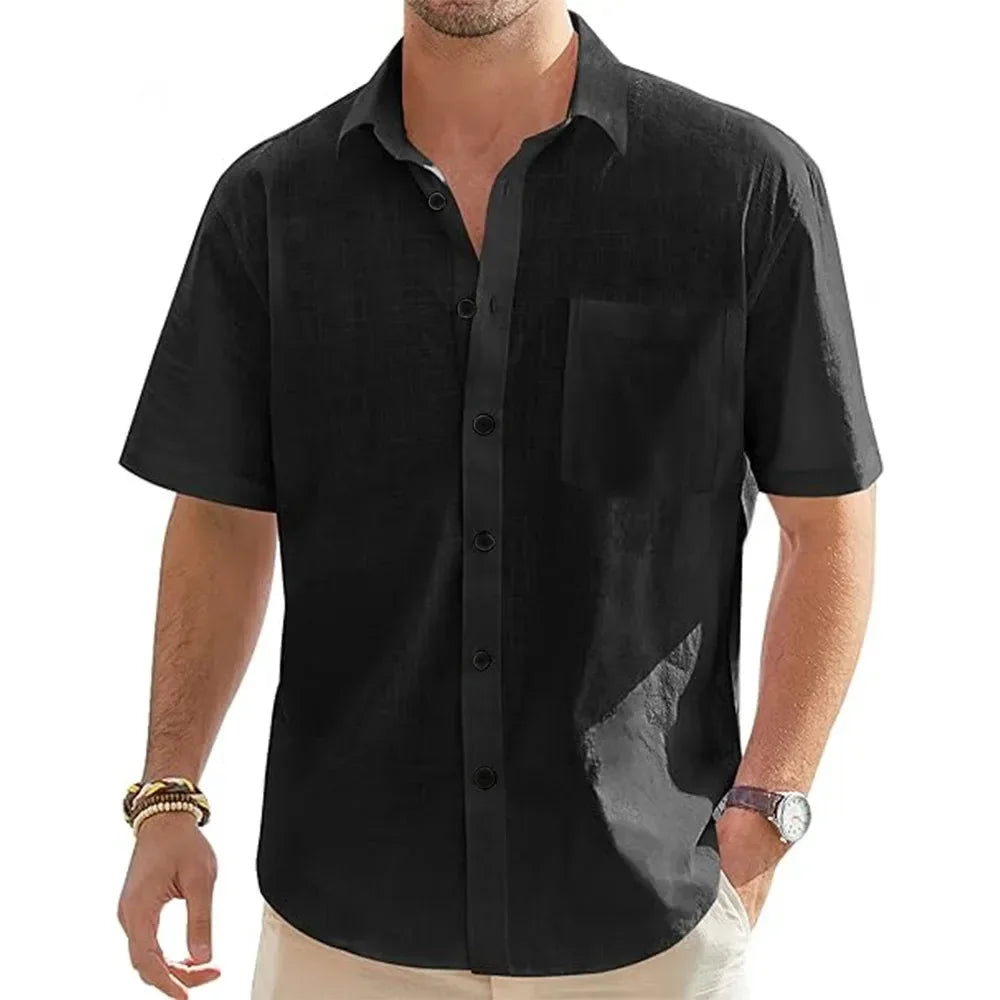 Thomas | Cotton Linen Short-Sleeved Shirt