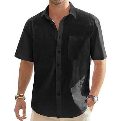 Thomas | Cotton Linen Short-Sleeved Shirt