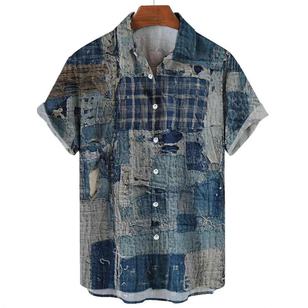 Derek® | Geometrisch Patchwork Shirt
