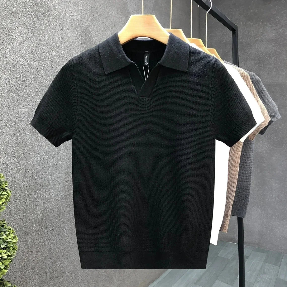Caleb | Breathable Knitted Polo Shirt
