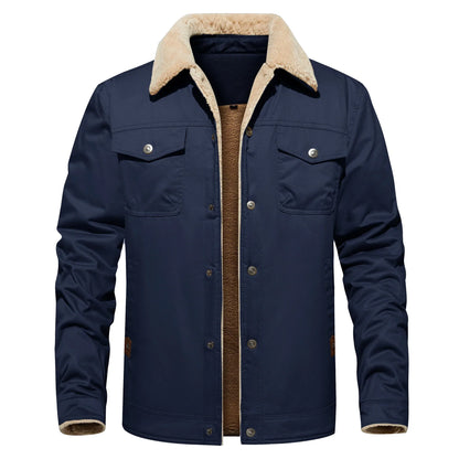 Frederick® | Autumn Winter Men's Jacket Casual Warm Fleece Black