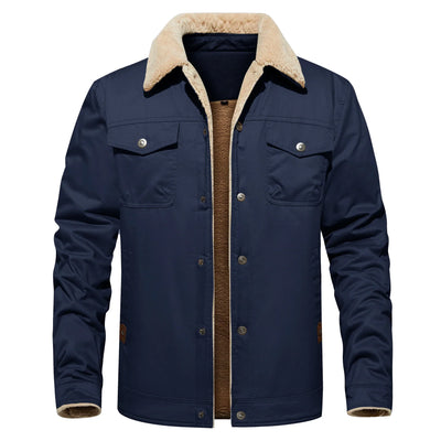 Frederick® | Autumn Winter Men's Jacket Casual Warm Fleece Black