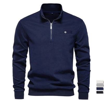 Donato® | Lightweight Zip-Neck Sweater With Social Pocket