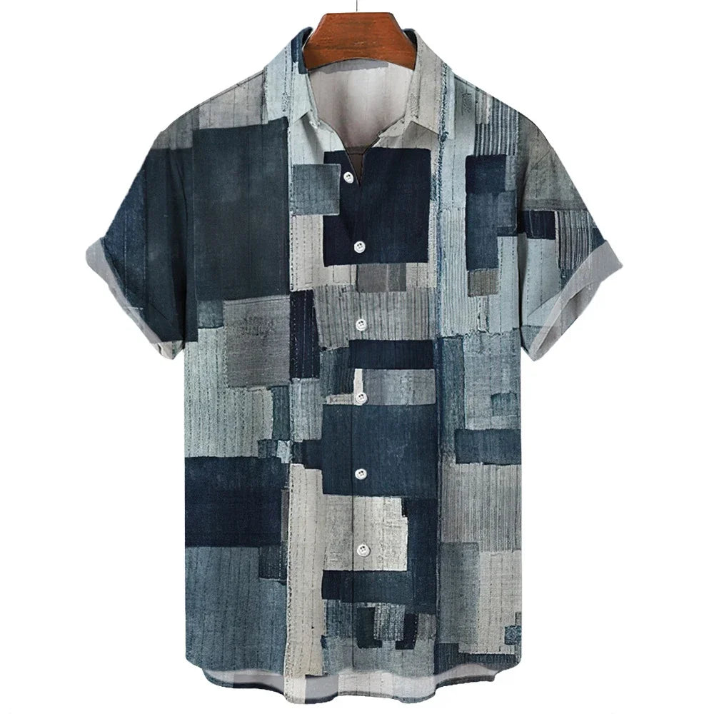 Derek® | Geometrisch Patchwork Shirt