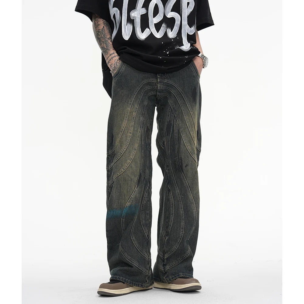 Jerry® | Striped Straight Wide Jeans